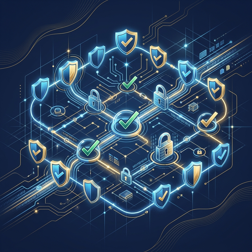 Architecture de conformité et cybersécurité — illustration conceptuelle